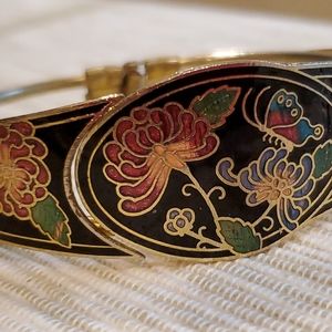 Cloisonne hinged bracelet